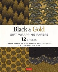 Black & Gold Gift Wrapping Papers - 12 Sheets: 18 x 24 inch (45 x 61 cm) Wrapping Paper цена и информация | Книги о питании и здоровом образе жизни | pigu.lt