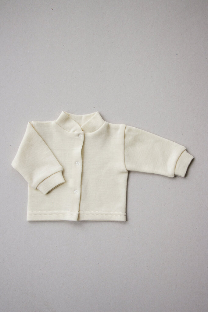Merino vilnos megztukas Korlėja, atsegama per priekį цена и информация | Megztiniai, bluzonai, švarkai kūdikiams | pigu.lt