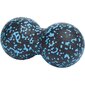 Dvigubas ritininis masažo kamuolys 16x8,5 cm, mėlynas kaina ir informacija | Masažo reikmenys | pigu.lt