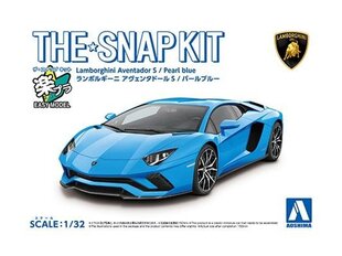 Сборная пластиковая модель Aoshima - The Snap Kit Lamborghini Aventador S / Pearl Blue, 1/32, 06349 цена и информация | Конструкторы и кубики | pigu.lt