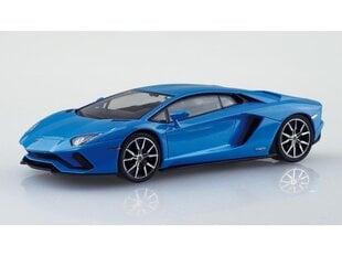 Сборная пластиковая модель Aoshima - The Snap Kit Lamborghini Aventador S / Pearl Blue, 1/32, 06349 цена и информация | Конструкторы и кубики | pigu.lt