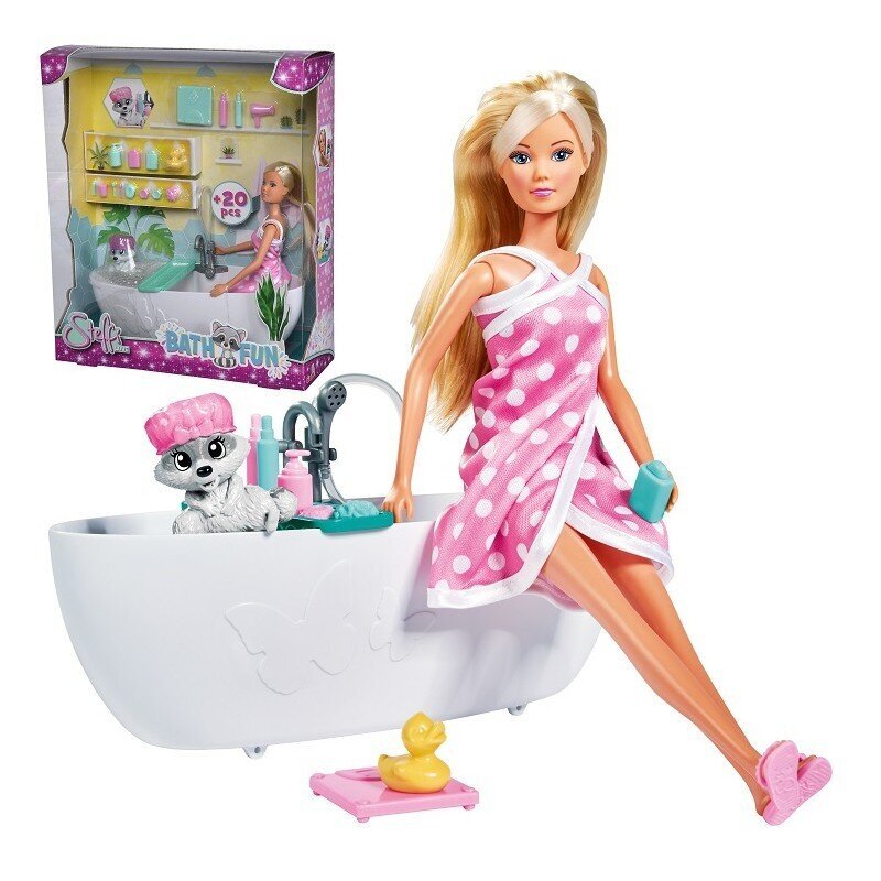 Lėlė Steffi Love vonioje + 20 aksesuarų kaina ir informacija | Žaislai mergaitėms | pigu.lt