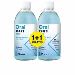 Burnos skalavimo skystis Kin Oraklin Zero, 2 x 500ml kaina ir informacija | Dantų šepetėliai, pastos | pigu.lt