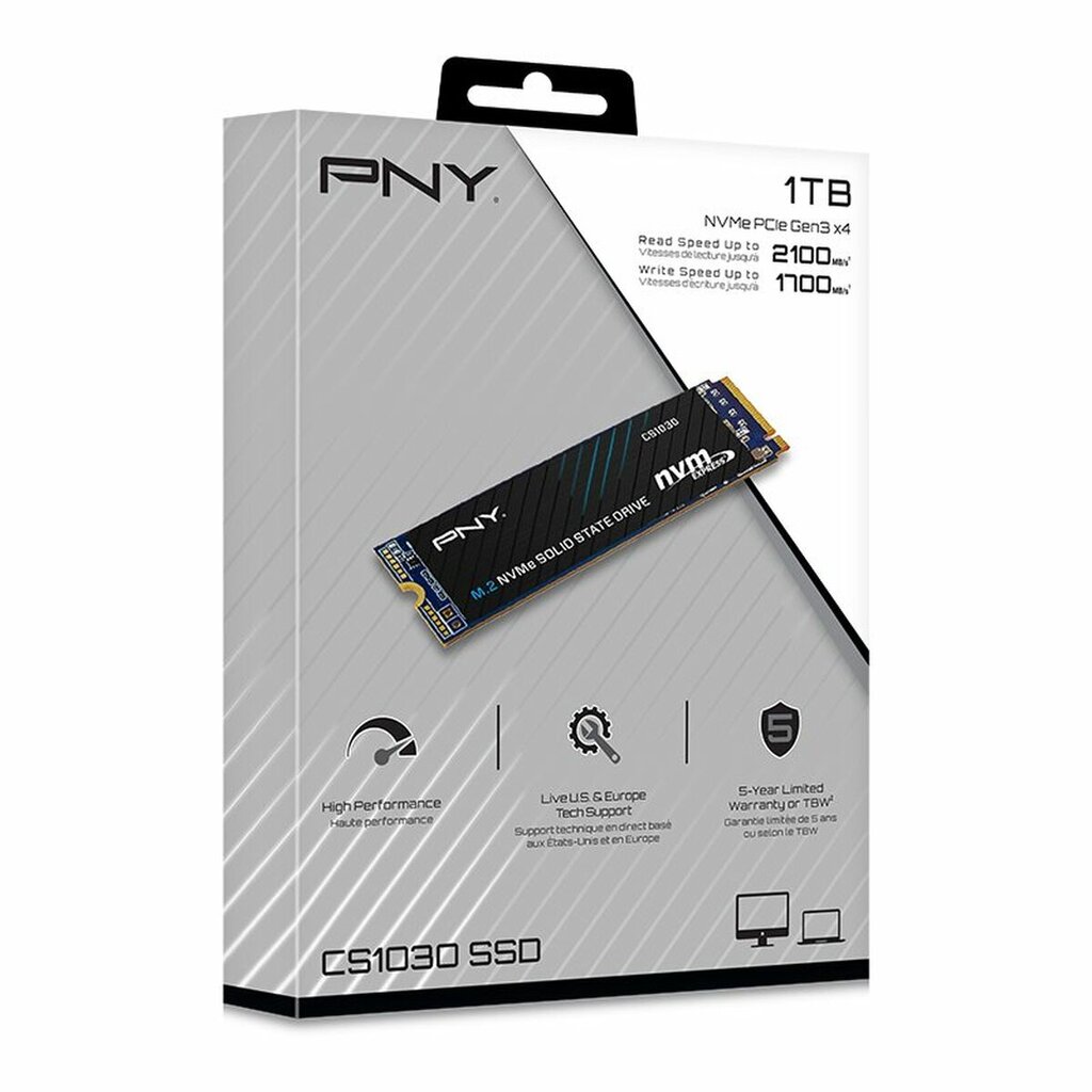 PNY CS1030, 1TB, M.2 NVMe цена и информация | Vidiniai kietieji diskai (HDD, SSD, Hybrid) | pigu.lt