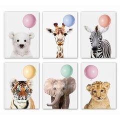 Šešių dalių paveikslas Gyvūnai kaina ir informacija | Reprodukcijos, paveikslai | pigu.lt