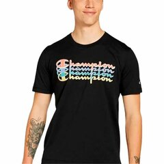 Marškinėliai su trumpomis rankovėmis Champion Crewneck, juodi kaina ir informacija | Vyriški marškinėliai | pigu.lt