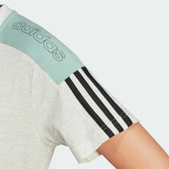 Marškinėliai su trumpomis rankovėmis Adidas Logo Colorblock, smėlio spalvos kaina ir informacija | Sportinė apranga moterims | pigu.lt