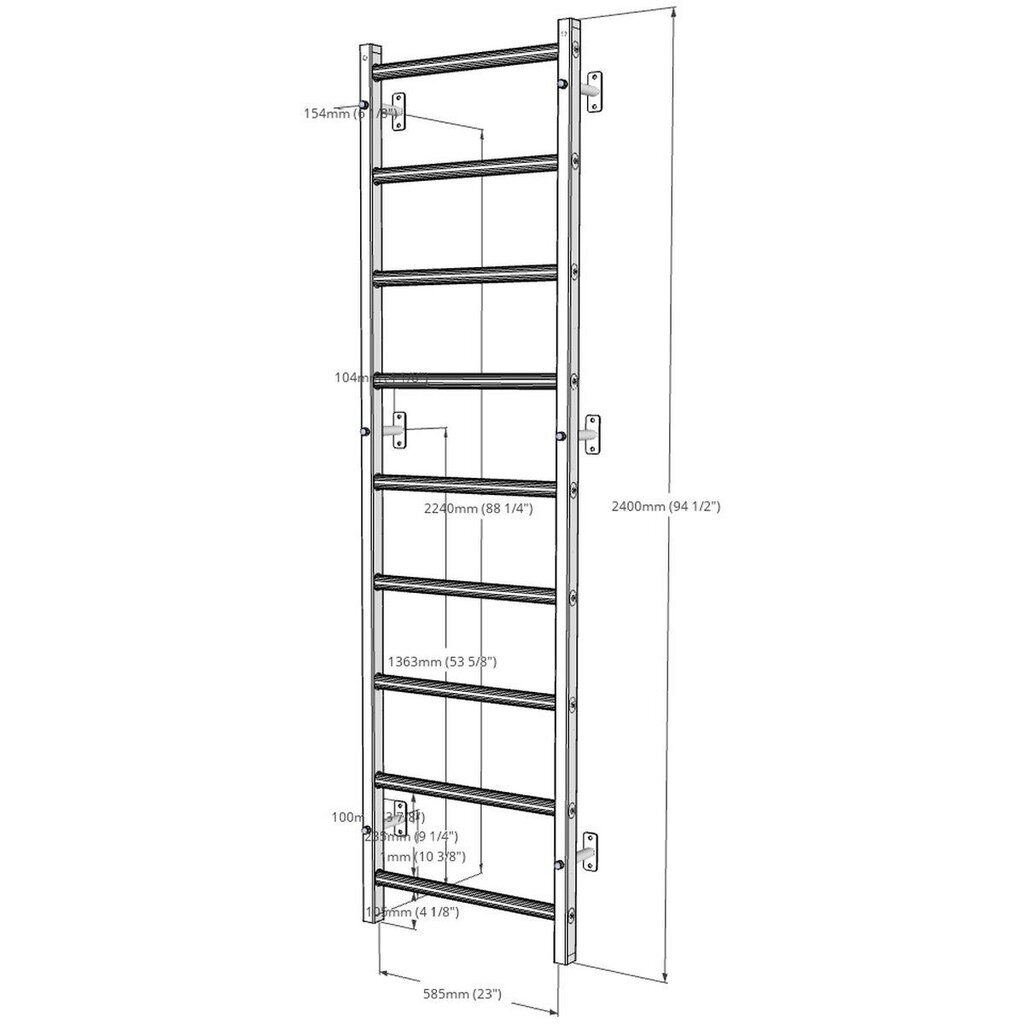 Gimnastikos sienelė BenchK 700W, balta/ruda kaina ir informacija | Gimnastikos sienelės | pigu.lt