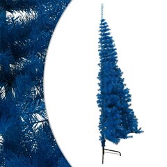 Dirbtinė pusinė kalėdų eglutė su stovu, mėlyna, 210cm, PVC kaina ir informacija | Eglutės, vainikai, stovai | pigu.lt