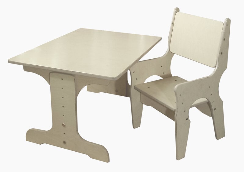 Reguliuojamo aukščio stalas ir kėdė "Berželis 3LK" kaina | pigu.lt