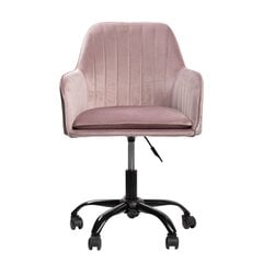 TEILL veliūrinė pasukama kėdė rožinė 55x54,5x80-90cm kaina ir informacija | Biuro kėdės | pigu.lt