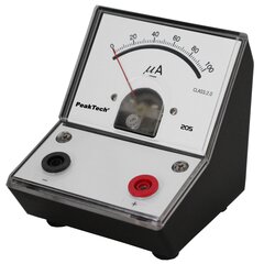 Analoginis amperemetras PeakTech® P 205-02, - 0 ... 100μA DC kaina ir informacija | Mechaniniai įrankiai | pigu.lt
