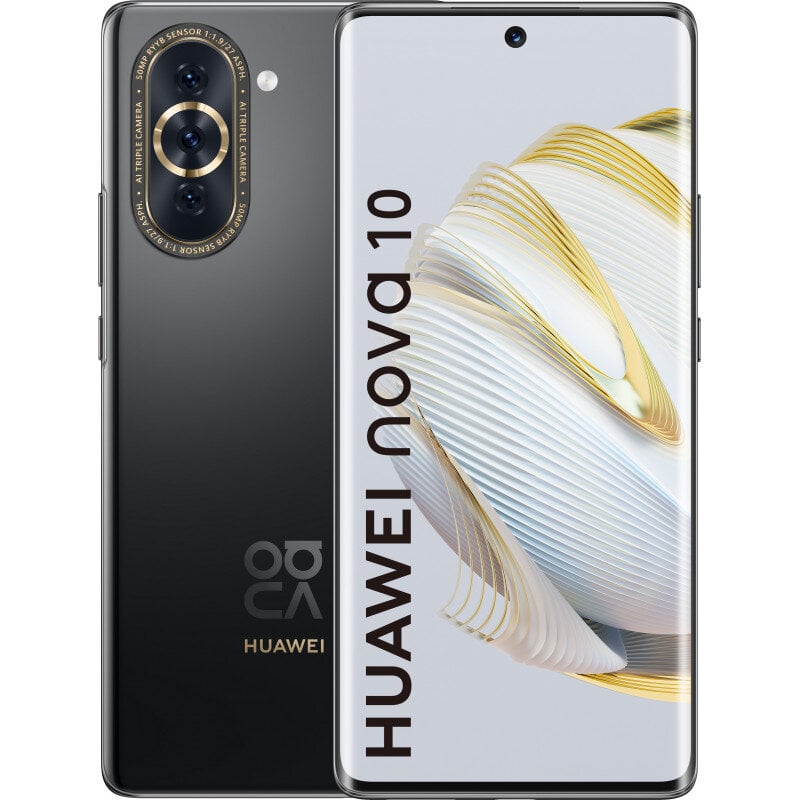 Huawei Nova 10, 8/128GB, Dual SIM, 51097EUN Black цена и информация | Mobilieji telefonai | pigu.lt