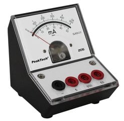 Analoginis amperemetras PeakTech® P 205-04, - 0 ... 50/500mA/5A DC kaina ir informacija | Mechaniniai įrankiai | pigu.lt