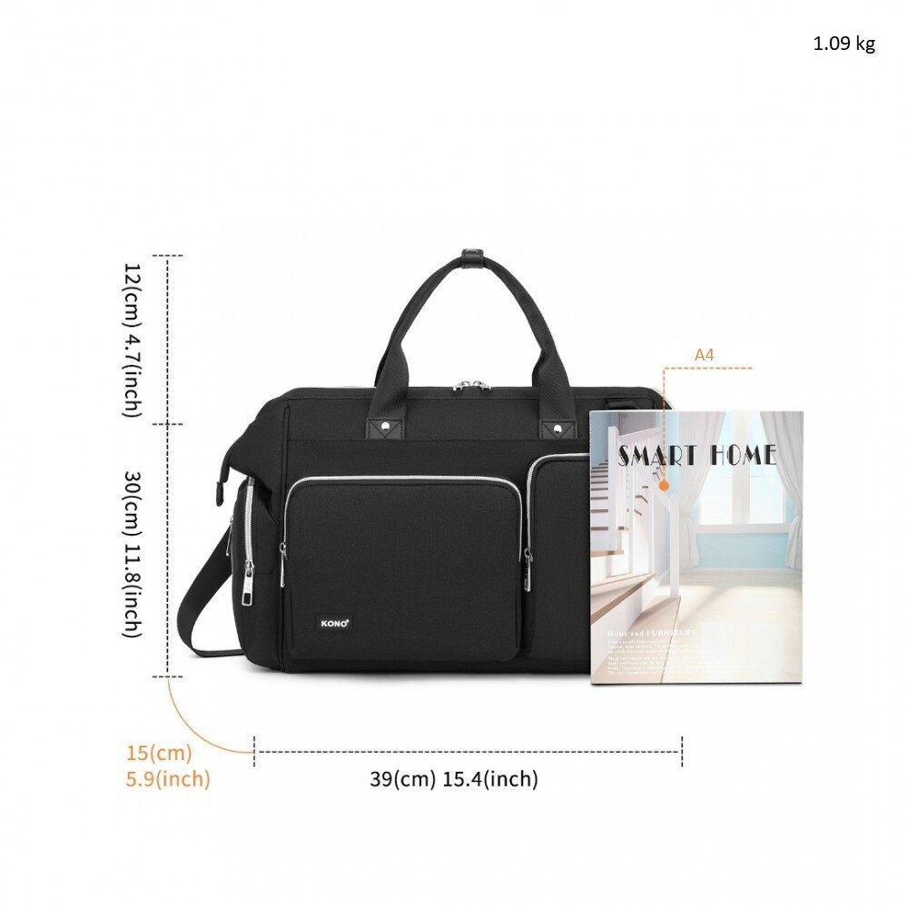 Kūdikio reikmenų krepšys Liam Black, juodas kaina ir informacija | Vežimėlių priedai | pigu.lt