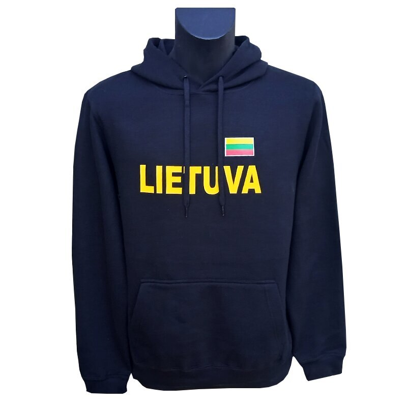 Džemperis juodas su vėliava (šilkografija) цена и информация | Lietuviška sirgalių atributika | pigu.lt
