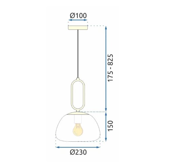 LOFT pakabinamas šviestuvas APP1073-1CP kaina ir informacija | Pakabinami šviestuvai | pigu.lt