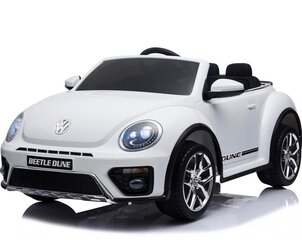 Volkswagen Beetle 12v su muzikiniu moduliu, balta kaina ir informacija | Elektromobiliai vaikams | pigu.lt