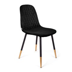 Черный велюровый стул 44x52x85 см цена и информация | Стулья для кухни и столовой | pigu.lt