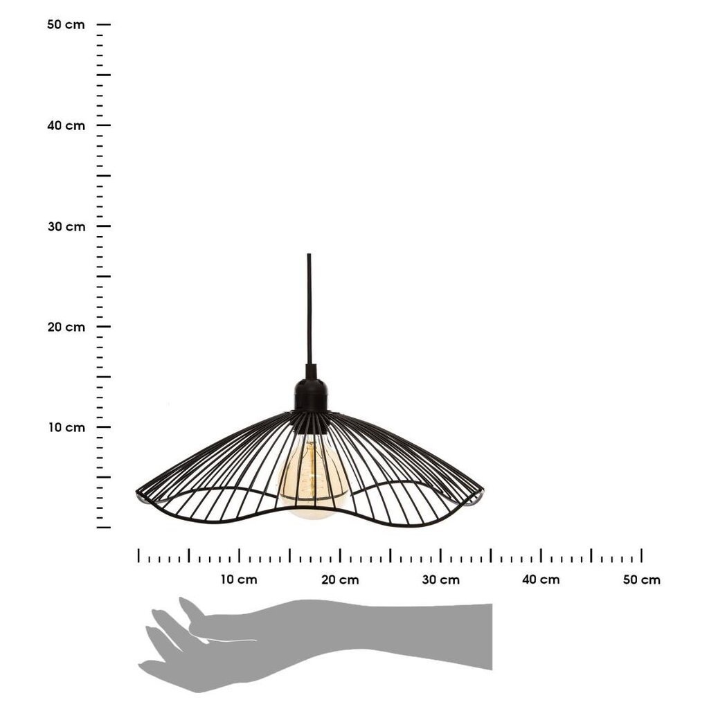 "Galt" pakabinamas šviestuvas 34 cm Pagamintas iš juodos spalvos metalo, laido ilgis 88 cm, minimalistinio ir elegantiško dizaino kaina ir informacija | Lubiniai šviestuvai | pigu.lt