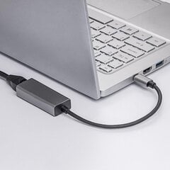 Akyga AK-AD-65 USB type C (m) / RJ45 (f) 10/100/1000 ver. 3.0 15cm kaina ir informacija | Adapteriai, USB šakotuvai | pigu.lt