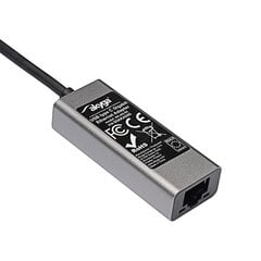 Akyga AK-AD-65 USB type C (m) / RJ45 (f) 10/100/1000 ver. 3.0 15cm kaina ir informacija | Adapteriai, USB šakotuvai | pigu.lt