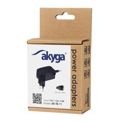 Akyga universal adapter AK-TB-11 9V / 1A 9W 5.5 x 2.1 мм 1.5м цена и информация | Зарядные устройства для ноутбуков	 | pigu.lt