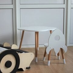 Vaikiškas staliukas "Debesėlis", baltas kaina ir informacija | Vaikiškos kėdutės ir staliukai | pigu.lt