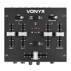 Vonyx VDJ2USB 3-канальный стерео DJ/USB микшер цена и информация | DJ пульты | pigu.lt