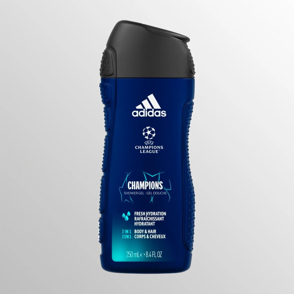 Rinkinys Adidas UEFA VIII vyrams: tualetinis vanduo EDT, 50 ml + dušo želė, 250 ml kaina ir informacija | Dušo želė, aliejai | pigu.lt