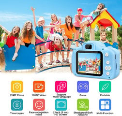 Vaikiškas fotoaparatas - skaitmeninė kamera FantasyHome, mėlynas kaina ir informacija | Žaislai berniukams | pigu.lt