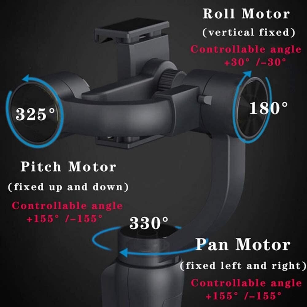 Telefono kameros stabilizatorius telefonui, 3-ašis steadicam, Gimbal kaina ir informacija | Priedai telefonams | pigu.lt