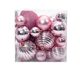 Kalėdų eglutės puošmenos rožinės spalvos 36vnt. 311433 kaina ir informacija | Kalėdinės dekoracijos | pigu.lt