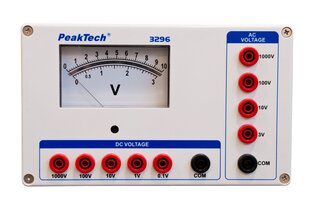 Analoginis voltmetras PeakTech® P 3296, 0 ... 0.1/1/10/100 / 1000V kintamoji / nuolatinė srovė kaina ir informacija | Mechaniniai įrankiai | pigu.lt