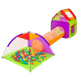 Палатка детская с тоннелем 3в1 цена и информация | Детские игровые домики | pigu.lt
