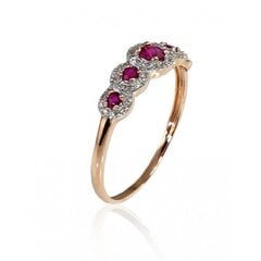 Золотое кольцо с бриллиантами "Дженни II" из красного золота 585 пробы 4752263026223 цена и информация | Кольцо | pigu.lt