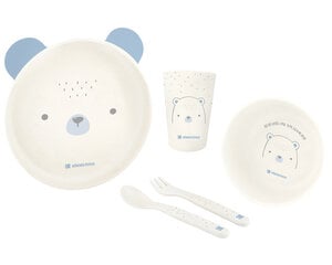 Vaikiškas indų ir įrankių rinkinys Kikka Boo Bear with me, mėlynas, 5 vnt. kaina ir informacija | Kūdikių indai, indeliai pienui ir įrankiai | pigu.lt