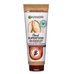 Восстанавливающий крем для рук с маслом какао и керамидами Garnier Hand Superfood Cocoa, 75 мл цена и информация | Кремы, лосьоны для тела | pigu.lt