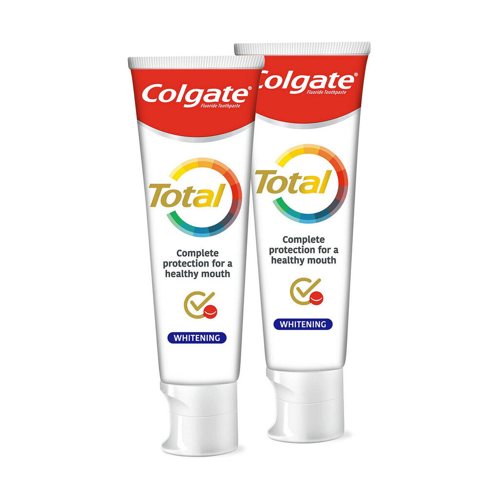 Dantų pasta Colgate Total Whitening (2 x 75 ml) kaina ir informacija | Dantų šepetėliai, pastos | pigu.lt