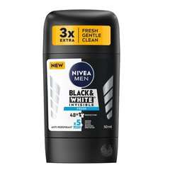 Карандаш-антиперспирант Nivea Men Black&White Invisible Fresh, 50мл цена и информация | Дезодоранты | pigu.lt