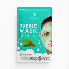 Giliai valanti veido kaukė Stay Well Deep Cleansing Bubble Mask Grean Tea, 20g kaina ir informacija | Veido kaukės, paakių kaukės | pigu.lt