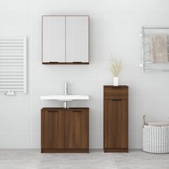 Vonios spintelių komplektas, 3 dalių, rudas ąžuolo, mediena цена и информация | Комплекты в ванную | pigu.lt