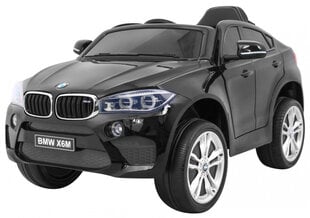 Vienvietis vaikiškas elektromobilis BMW X6M, juodas lakuotas kaina ir informacija | Elektromobiliai vaikams | pigu.lt
