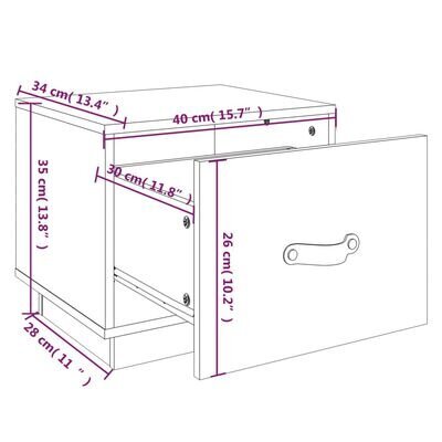 2 -jų naktinių spintelių komplektas 40x34x35cm, juodas цена и информация | Spintelės prie lovos | pigu.lt