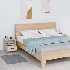 Naktinės spintelės, 2vnt., Pušies medienos masyvas, 40x34x45cm, ruda kaina ir informacija | Spintelės prie lovos | pigu.lt