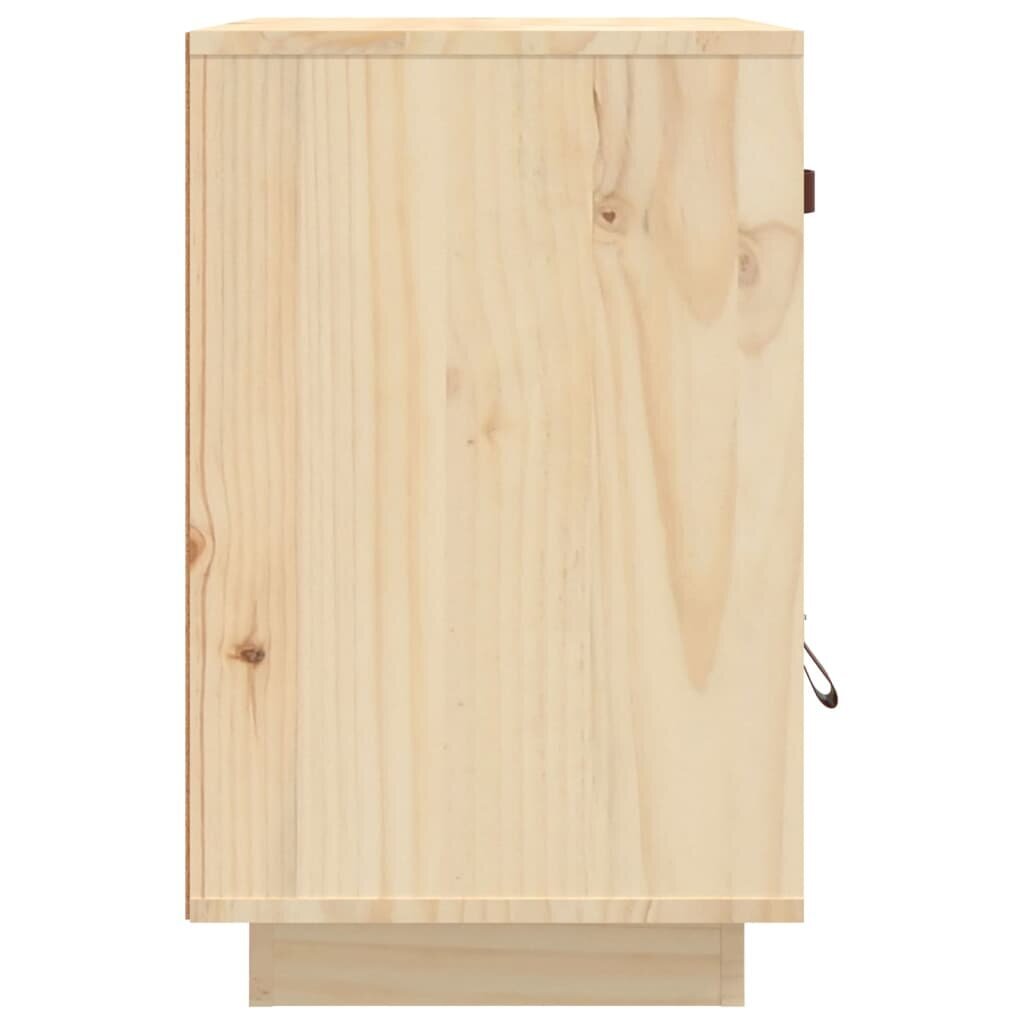 Naktinės spintelės, 2vnt., Pušies medienos masyvas, 40x34x55cm, ruda kaina ir informacija | Spintelės prie lovos | pigu.lt