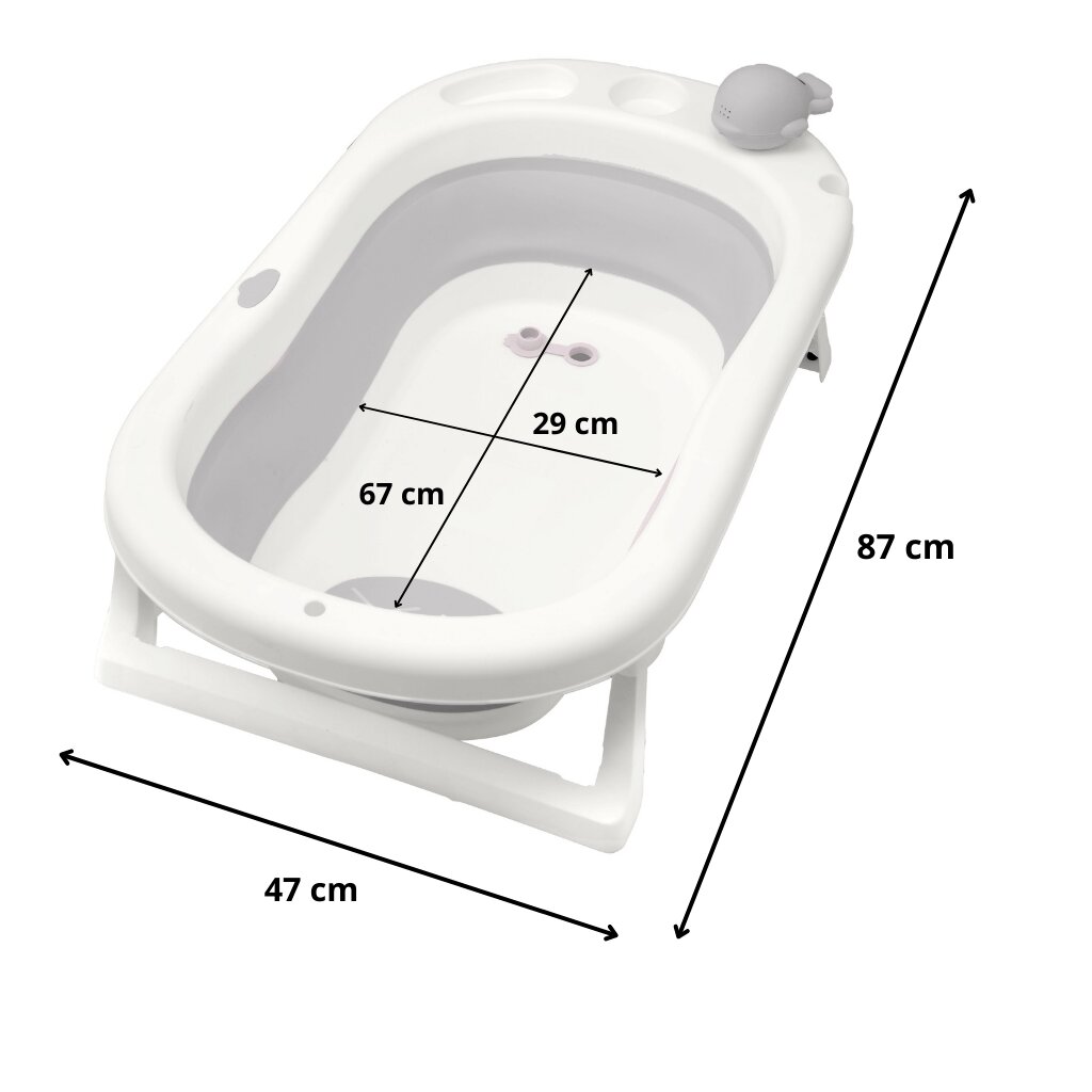 Primabobo sulankstoma vonia su pagalve ir žaislu, pilka kaina ir informacija | Maudynių priemonės | pigu.lt