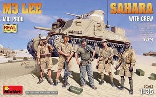 Klijuojamas modelis MiniArt 35274 M3 Lee Mid Prod. Sahara w/Crew 1/35 цена и информация | Склеиваемые модели | pigu.lt