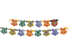 Гирлянда Harry Potter «Happy Birthday», 182 x 16 см, 59080 цена и информация | Праздничные декорации | pigu.lt