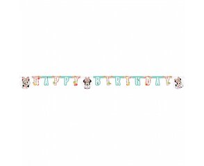 Garland Minnie Tropical "Su gimtadieniu", 200 cm 89238 kaina ir informacija | Dekoracijos šventėms | pigu.lt